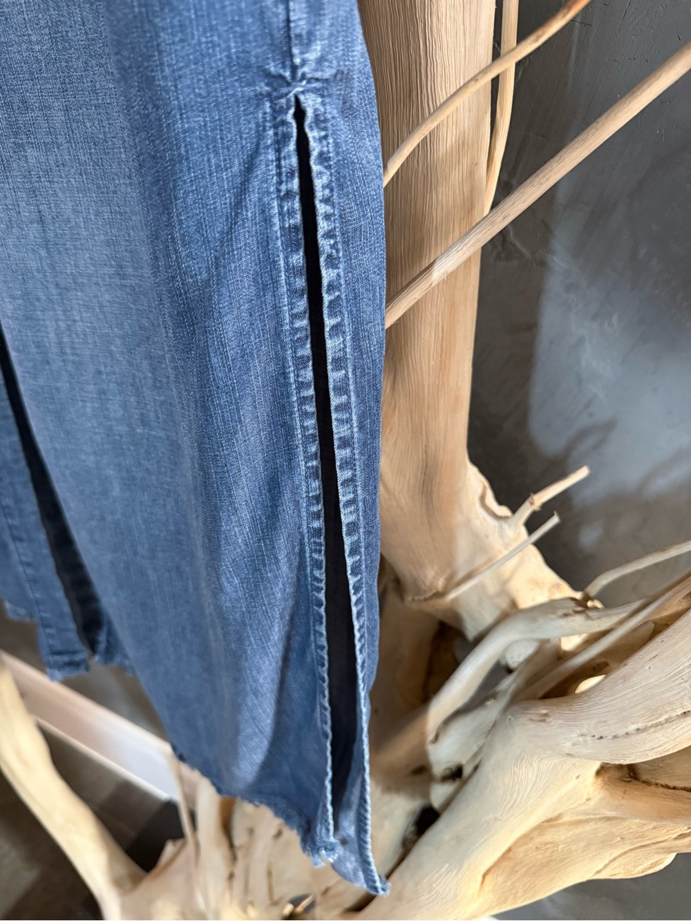Cloth and Stone  Washed Blue Denim Shirt Dress - Picture 4 of 10